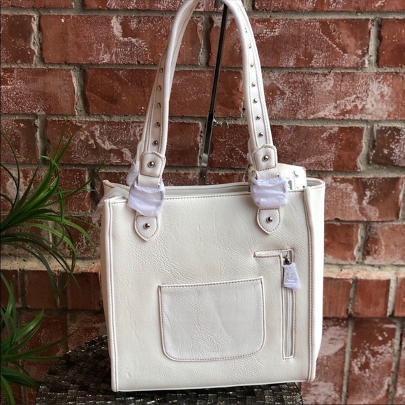 Montana West Floral White Concealed Carry Tote - Picture 4 of 8